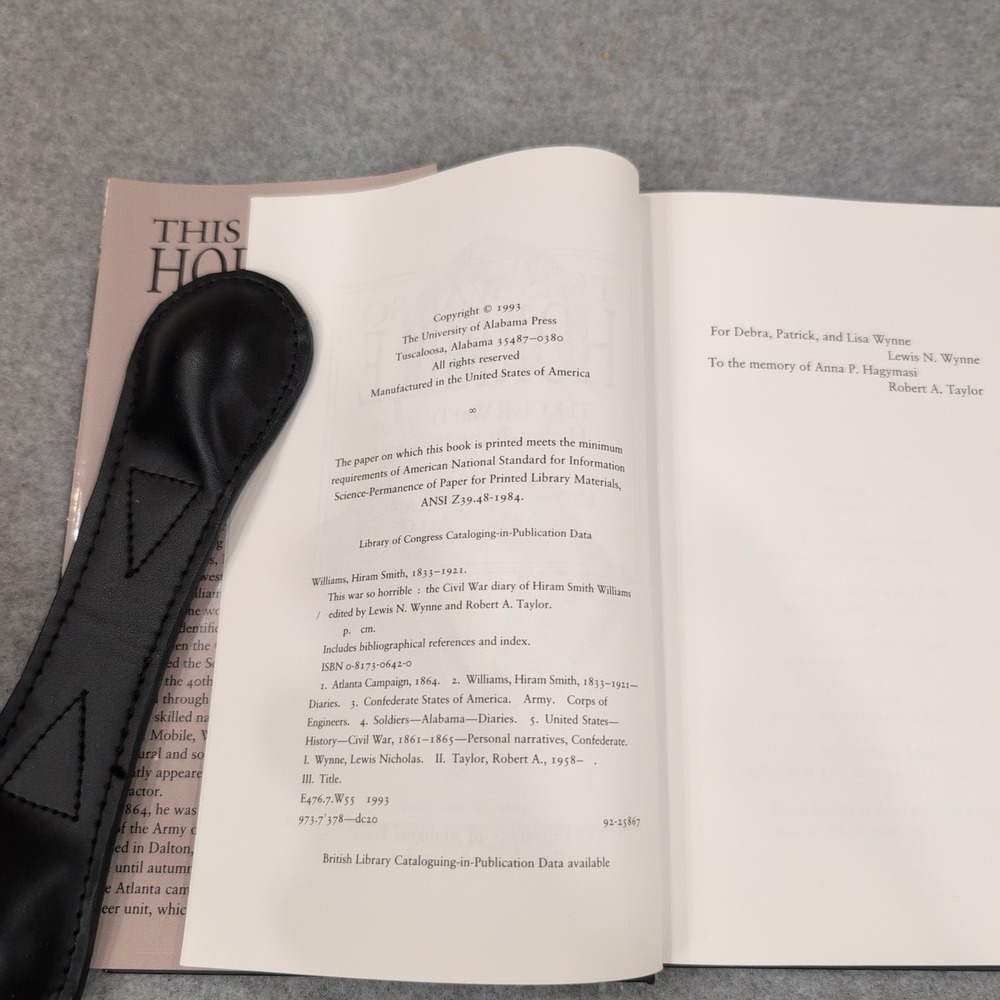 This War So Horrible Civil War Diary Hiram Smith Williams 1993 Hardcover‎ Book - Picture 4 of 7